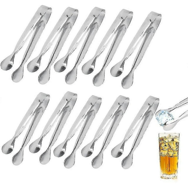 Stainless Steel Sugar Tongs Set 10 Pieces, Ice Cube Tongs Candy Tongs,11cm