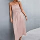 thumbnail image 5 of Vestido largo informal liso con botones y tirantes de verano para mujer Fridja  hj2106, 5 of 8