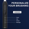 thumbnail image 4 of T2405 Sonic Electric Toothbrush, 4 Brushing Modes, Smart Timer & IPX7 Waterproof, for Adults and Kids, Black, 4 of 7