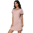 thumbnail image 5 of FEREMO Nightgowns for Women V Neck Casual Nightshirt Comfy Sleepshirt Flared Short Sleeve Sleepwear, 5 of 7