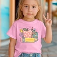thumbnail image 1 of Chandails pour Filles, Chandails à Manches Courtes Imprimés pour Filles, Col Rond, Hauts d'Été pour Adolescentes, Tenues Mignonnes pour Filles 4-5 Ans, 1 of 4