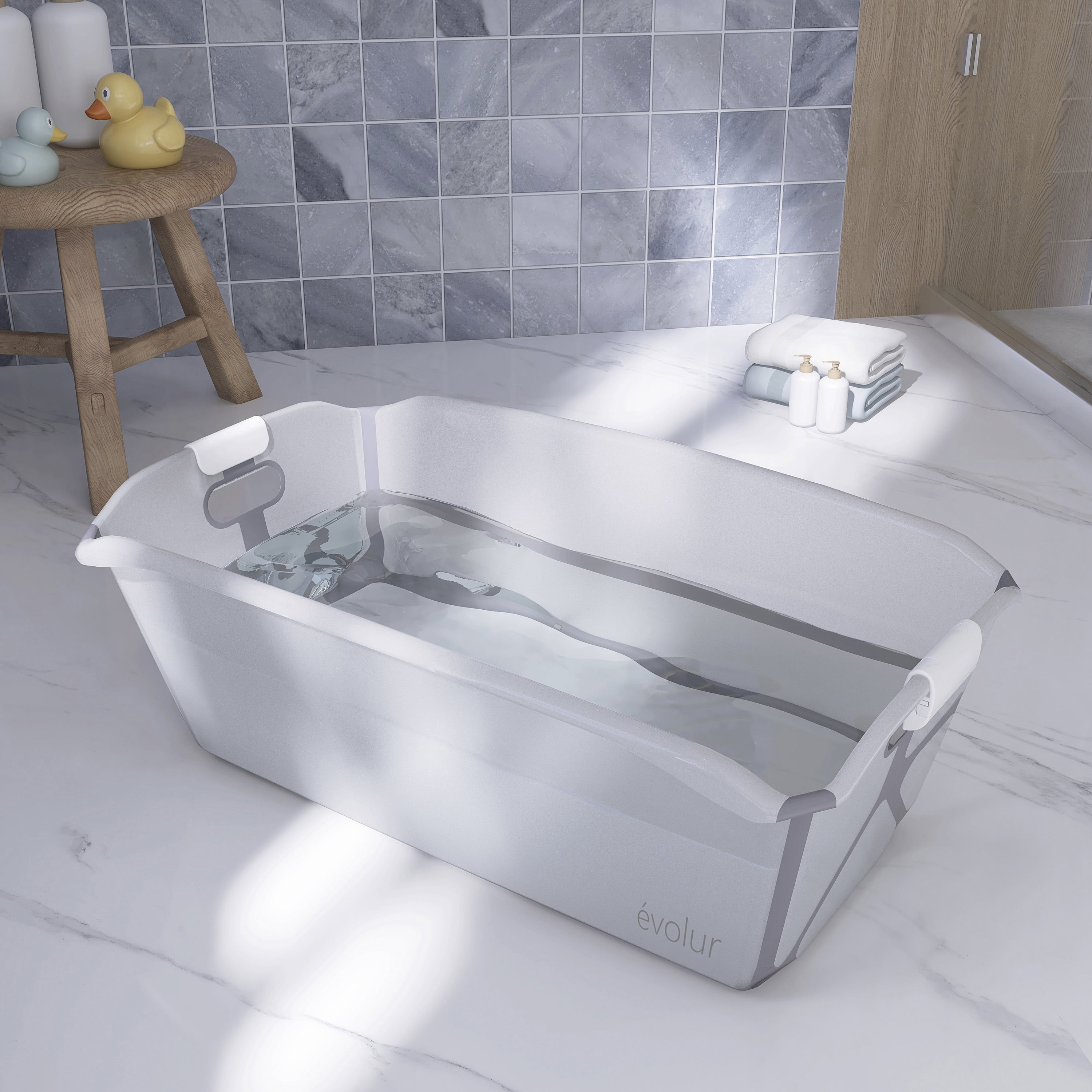 Evolur Supple Baby Spa Bath Tub, White