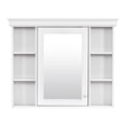 thumbnail image 6 of Tcbosik White Bathroom Mirror Cabinet with 1 Door, Adjustable Shelf, Hidden & Open Storage – 35.5"x28.74" Wall-Mounted MDF Medicine Cabinet for Washroom, Bedroom, or Entryway, 6 of 9