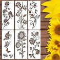 thumbnail image 2 of Large Flower Stencils,Floral Designs Stencil - Floor Decor Floral Stencils for, 2 of 5