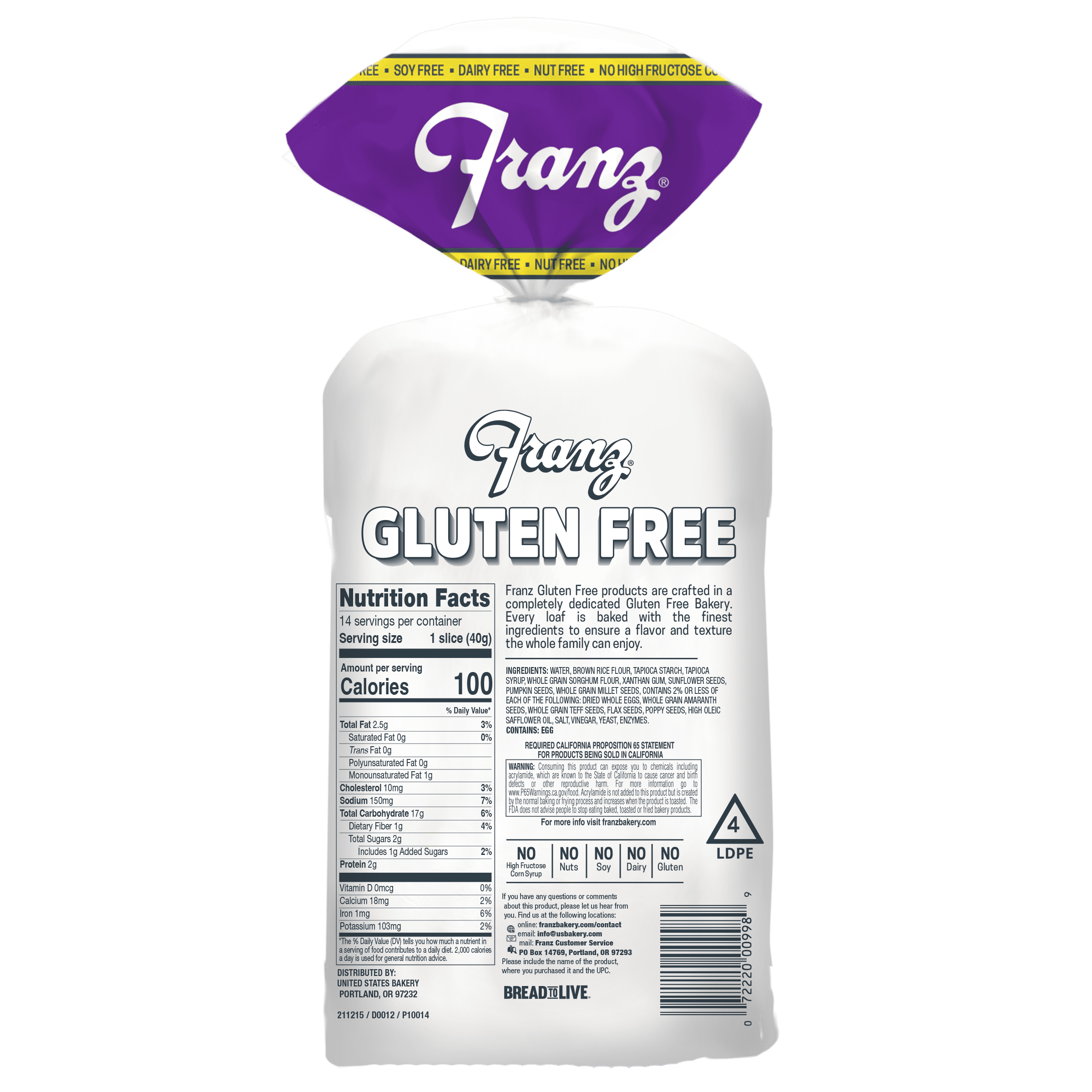 Franz Gluten Free Great Seed Bread