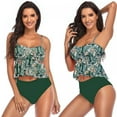 thumbnail image 2 of Women Ruffle Skirt Bikini  Split 2-Piece High Waist Drawstring Cross Front Bikini Beach Clothes, 2 of 10