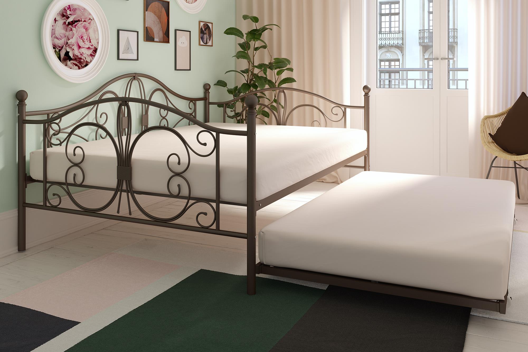 DHP Bombay Full Size Metal Daybed and Twin Size Trundle, Bronze