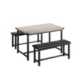 thumbnail image 1 of Ourlova Dining Table Set For 4. Kitchen Table With Benches. Rectangular Dining Room Table Set With 2 Upholstered Benches. 3 Piece Dining Table Set For Small Space. Apartment. Studio, 1 of 5