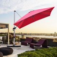 thumbnail image 3 of Costway 10Ft Square Patio Offset Cantilever Umbrella 360 Degree Tilt Aluminum Red, 3 of 9