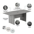 thumbnail image 3 of 96W x 42D Conference Table with Wood Base in Platinum Gray - Engineered Wood, 3 of 7