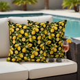 thumbnail image 4 of Outdoor Pillow Covers Pack of 2, Summer Lemon Flower Waterproof Throw Pillowcase Cushion Cases, Plant on Black Decorative Pillow Cover for Couch Sofa Home Bed Patio, 4 of 9