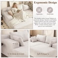 thumbnail image 4 of 71'' Oversized Double Chaise Lounges Indoor, Cloud Upholstered Boneless Couch Bed, Deep Seat, No Assembly Required, Modern Corduroy Sleeper Loveseat Chair for Living Room Bedroom Reading (White), 4 of 8