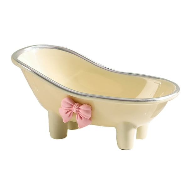 BRIGHTFUFU Contenedor de jabón, caja de jabón, jabonera de baño, forma de bañera, plato de almacenamiento de jabón, caja de jabón