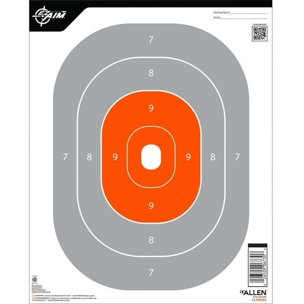 EZ Aim Paper Trainer Shooting Targets, 12