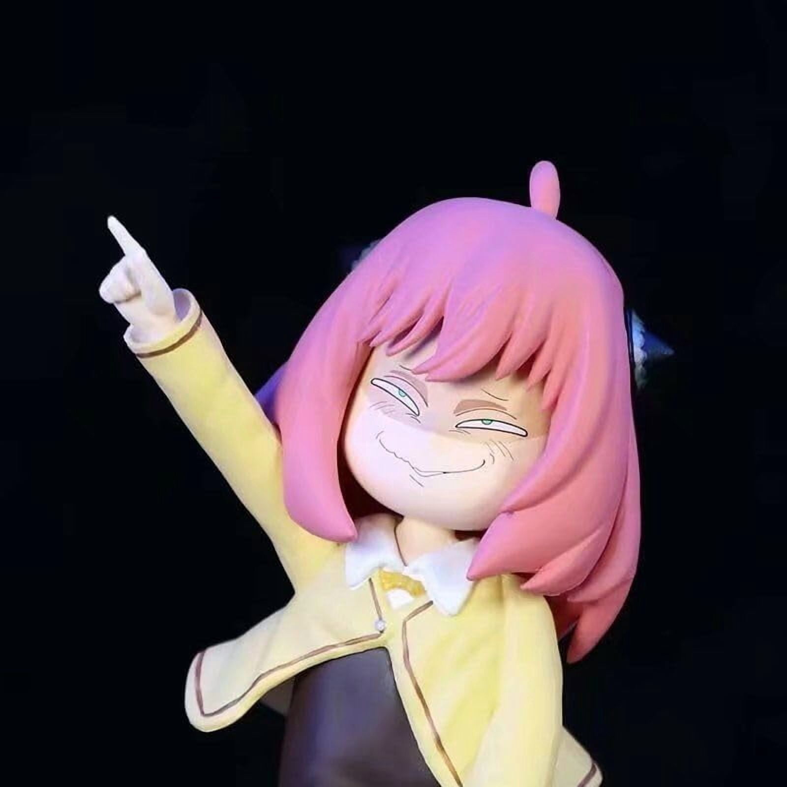 Newly Anya Figure Kneeling Replacement Face Anya Forger Anime Figures 12cm/4.7inch PVC Characters Collectible Souvenirs Gifts