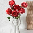 thumbnail image 5 of AUHomi 6PCS Red Artificial Rose – 14.9" Extra Large Faux Rose for Wedding, with Green Leaves, Rose Flower for Indoor Outdoor Event Decoration, Birthday Parties Décor, 5 of 9