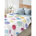 thumbnail image 4 of Rainbow Queen Size Flat Sheet, Wrinkleproof & Fadeproof Cooling Flat Bed Sheet Only, Colorful Boho Tainted Pattern Polka Dot Modern Breathable Soft Bedding Top Sheets 90 x 102 Inches, 4 of 8