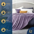 thumbnail image 2 of Cobija King, Frazada Ultra Suave, 100% Microfibra de Poliéster, Premium (Lila) Laila Comfort., 2 of 8