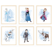 Nistio Frozen Wall Decor Posters, Disney Frozen Wall Art for Girls Bedroom, Set of 6 Frozen Prints, Elsa & Anna & Olaf & Kristoff & Sven Posters, 8x10", Unframed