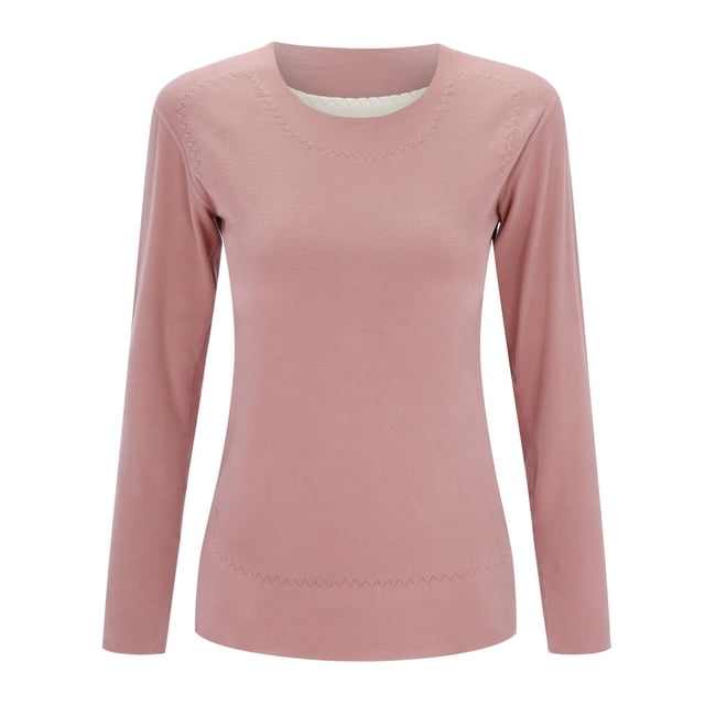 Haut Thermique Sans Coutures pour Femme - Manches Longues, Protection Taille/ventre, Polyester, Automne/hiver, M-TTTTG