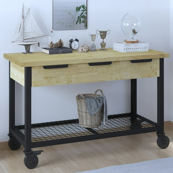 Rove 62" Industrial Metal & Wood Workbench