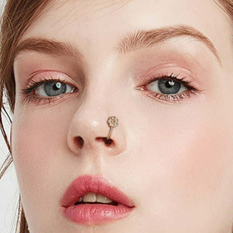 Nose Ring Non-Piercing Fake Nose Ring Ring Fake Piercing Adjustable Clip-On  Nose Ring for Women