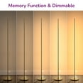 thumbnail image 4 of EDISHINE 57.5" LED Corner Modern Floor Lamp with Remote for Living Room, Set of 2, Minimalist Dimmable Mood Lighting, 7CCT, Standing Clearance Floor Lamps for Bedroom, Office, Gold, 4 of 7