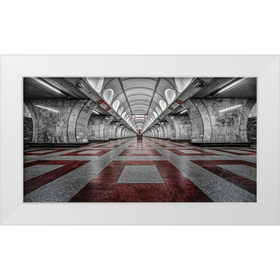 Cuomo, Massimo 14x9 White Modern Wood Framed Museum Art Print Titled - Prague Metro