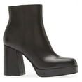 thumbnail image 3 of Steve Madden Elie Black Leather Block Heel Squared Toe Ankle Fashion Boots (Black Leather, 6.5), 3 of 6