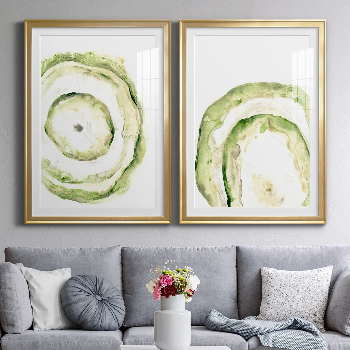 Wexford Home Lichen Halo III Premium Framed Print, 30.5" x 42.5" - Ready to Hang, Gold (Set of 2)