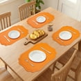 thumbnail image 3 of Unique Bargains Set of 6 Solid Placemats Leather Placemats for Kitchen Dining Orange, 3 of 6