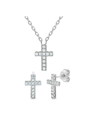 Moa Cecilia Cross Necklace and Earring Set