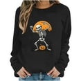 thumbnail image 6 of Craaazy Halloween Sweatshirt Long Sleeved Crewneck Shirts Halloween Spooky Season Ghost Print Tops Halloween Pullover Gifts For Women, 6 of 6