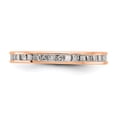 thumbnail image 3 of 14K Rose Gold Ring Band Eternity Diamond Square Polished 1ct Princess Channel Set , Size 9, 3 of 4