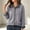 Gray, variant on Fengqque Women’s Denim Collar Button Down Cardigan Sweaters Long Sleeve Cuffed Denim Trim Loose Fit Outerwear Tops Silver Free Size