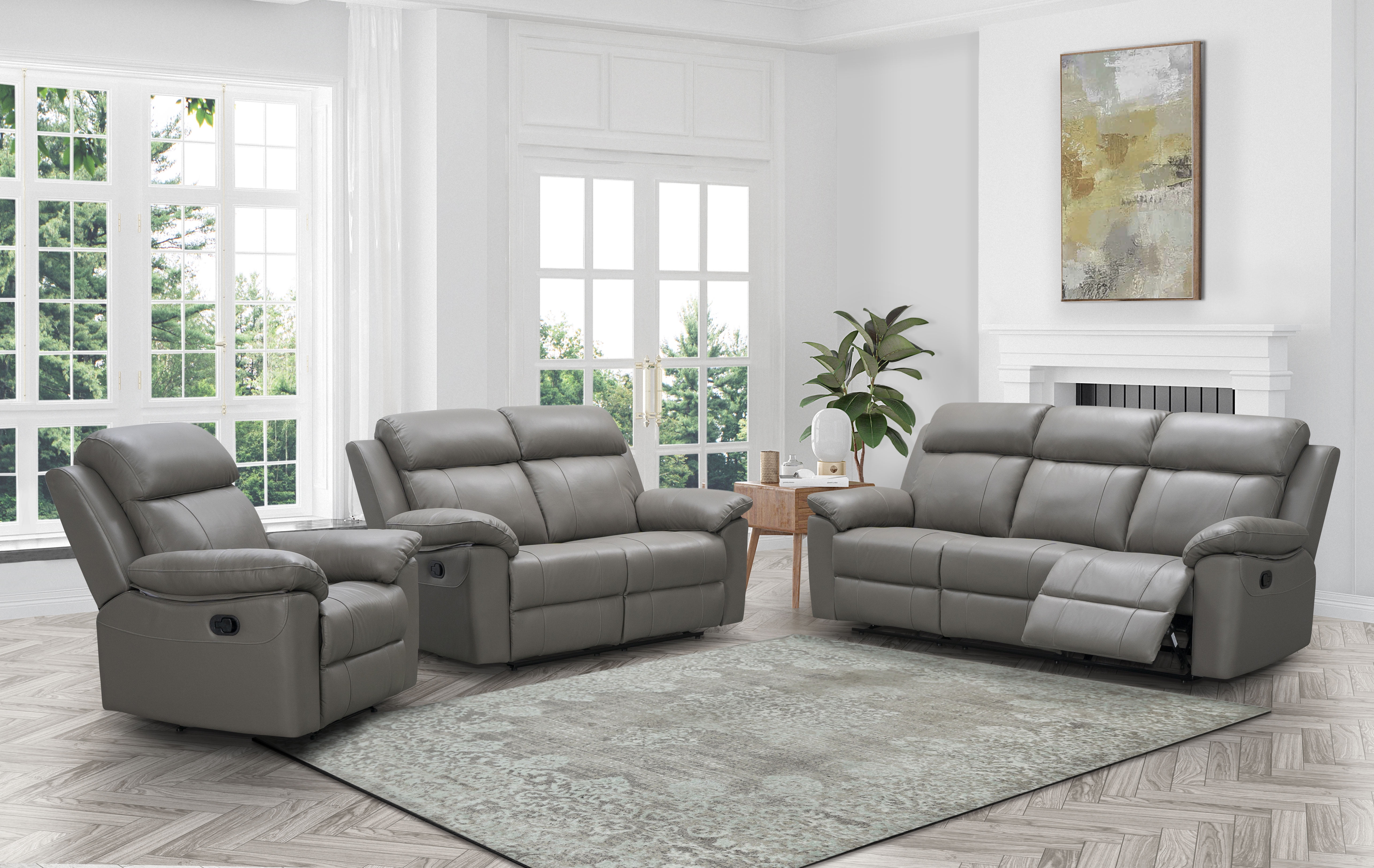 Top Grain Leather Reclining Sofa Sets Matttroy