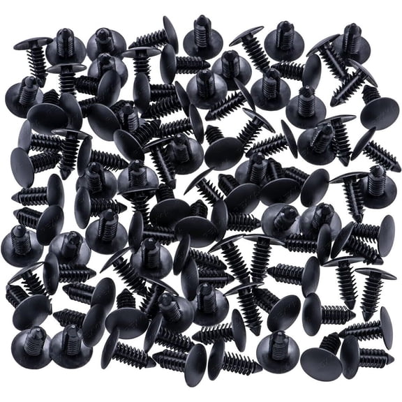 "100-Piece 8mm Automotive Push Pin Retainer Kit - Universal Plastic Fasteners for Bumper & Fender Panel Repairs"