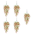thumbnail image 5 of CarpNettore 5 Pieces Artificial Flowers Fake Flowers Eucalyptus Leaves Romantic Fake Hanging Red, 5 of 9