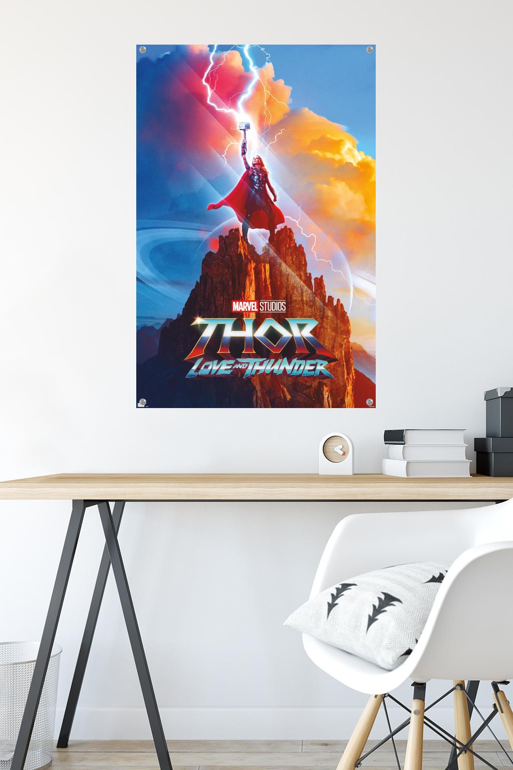 Marvel Thor: Love and Thunder - Mighty Thor One Sheet Wall Poster with Pushpins, 22.375" x 34"