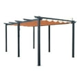 thumbnail image 3 of Domi Outdoor Living 11’ X 16’ Outdoor Retractable Pergola with Weather-Resistant Canopy Aluminum Garden Pergola Patio Grill Gazebo for Courtyard (Khaki), 3 of 10