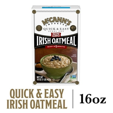 McCann's Imported Original Quick & Easy Steel Cut Irish Oatmeal, Instant Oatmeal, Kosher, 16 OZ Box