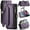 Purple, variant on Crossbody for iPhone 7/8/SE Case Wallet【RFID Blocking】with 7-Card Holder Zipper Bills Slot, Soft PU Leather Magnetic Shoulder Wrist Strap for iPhone 7/8/SE Wallet Case Women
