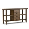 thumbnail image 2 of WyndenHall  Mansfield Solid Wood 54 inch Wide Rustic Console Sofa Table in Rustic Natural Aged Brown - 54 W x 16 D x 30 H, 2 of 5