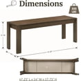 thumbnail image 2 of LukeAlon Solid Wood Dining Bench, 47.25" Brown Farmhouse Entryway Bench, Narrow Rustic Long Bench for Hallway Kitchen Dining Room Bedroom Living Room, 2 of 13