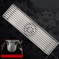 thumbnail image 1 of Stainless Steel Rectangle Linear Shower Drain,  Smellproof Grate Design Floor Drain With Large Drainage Capacity For 2.0in Pipe, 1 of 8