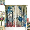 thumbnail image 3 of Ocean Animal Curtains,Nautical Map Turtle Octopus Coral Print Window Treatments for Bedroom Living Room Kitchen Café Tropical Beach Theme Home Decor 2 Panels Set,Total Size 42 x 63 Inch, 3 of 6