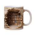 thumbnail image 2 of Taza de café Bookworm, taza para beber del Club de libros, taza con estante de biblioteca, Taza de cerámica con asa para oficina y hogar, taza de café Estilo B Macarena Taza de café amantes de los libros, 2 of 8