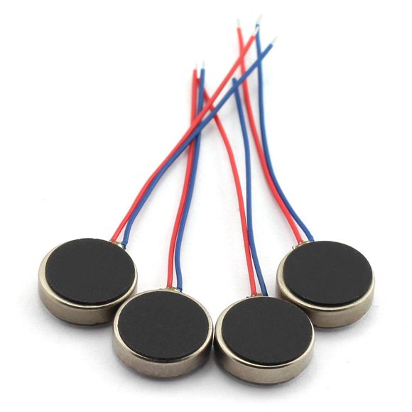 Motor de vibración DZS Elec Minibotón plano tipo 10x2,7 mm, 4 unidades