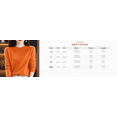 thumbnail image 3 of lcziwo Merino Wool Crewneck Sweater Women Warm Long Sleeve Crewneck Knitted Sweaters Fall Winter Casual Soft Undershirts Daliy Orange,XXL, 3 of 7