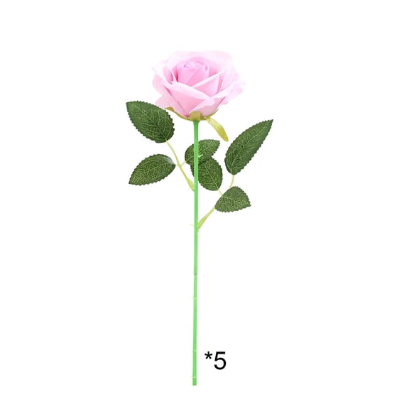 Taicans 5 Pcs Artificial Rose Flowers Blossom Bulk Real Touch Silk Faux Roses with Stem Rose Bouquets for Home Decoration Wedding Party Garden Floral Decor Valentine's Day Gift,19in